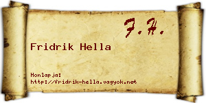 Fridrik Hella névjegykártya